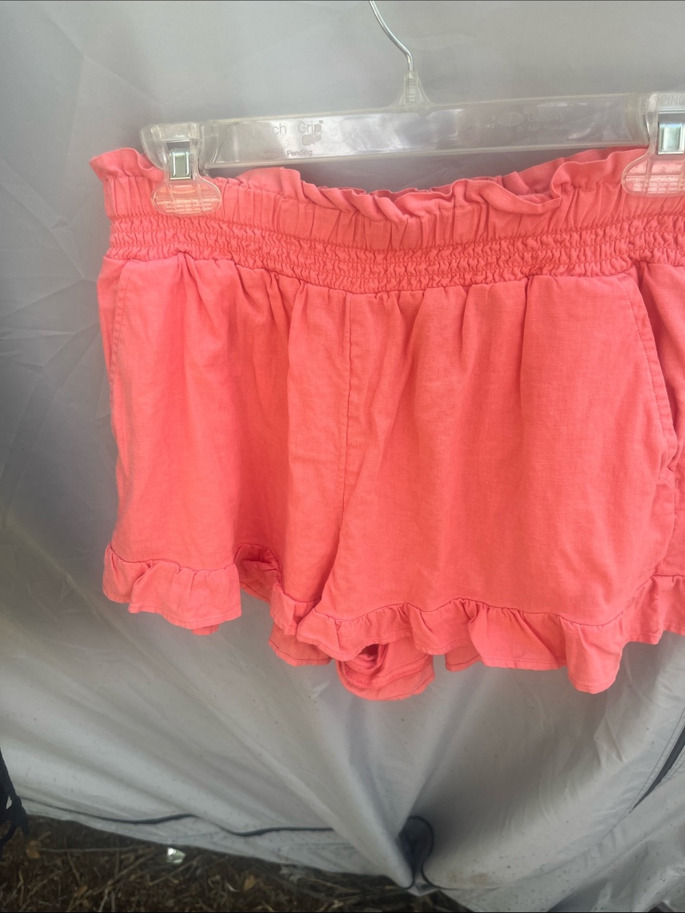 aerie Coral Ruffle-Hem Athletic Shorts